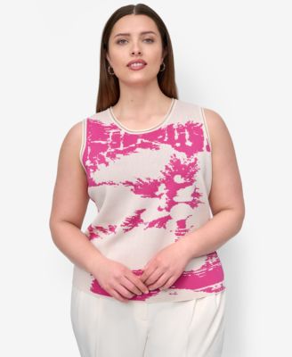 DKNY - Plus Size Printed Sleeveless Knit Top