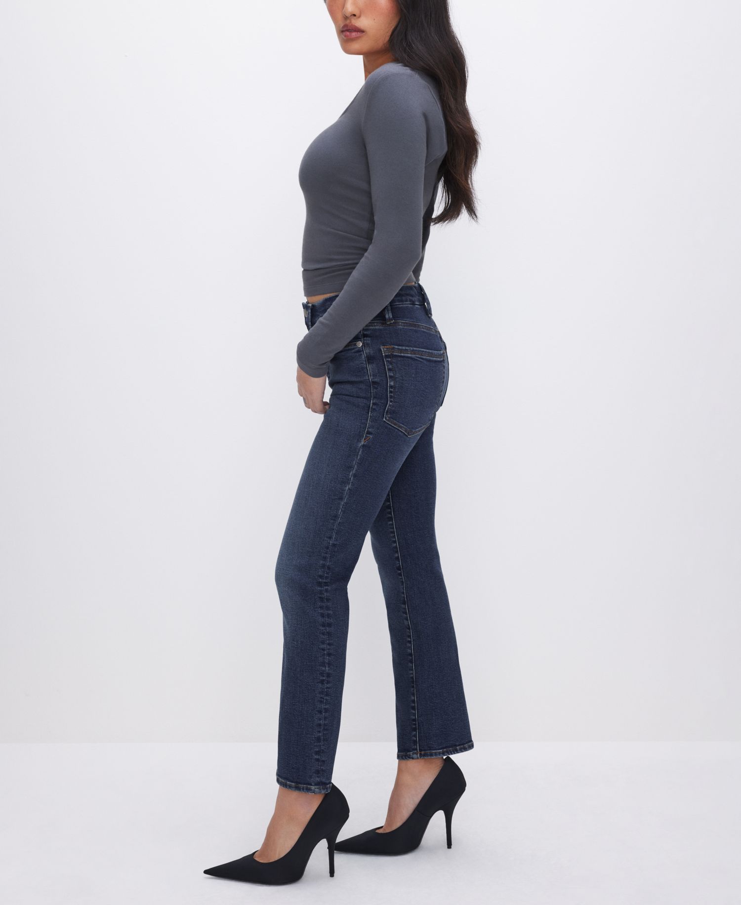 Petite Mid-Rise Straight Jeans