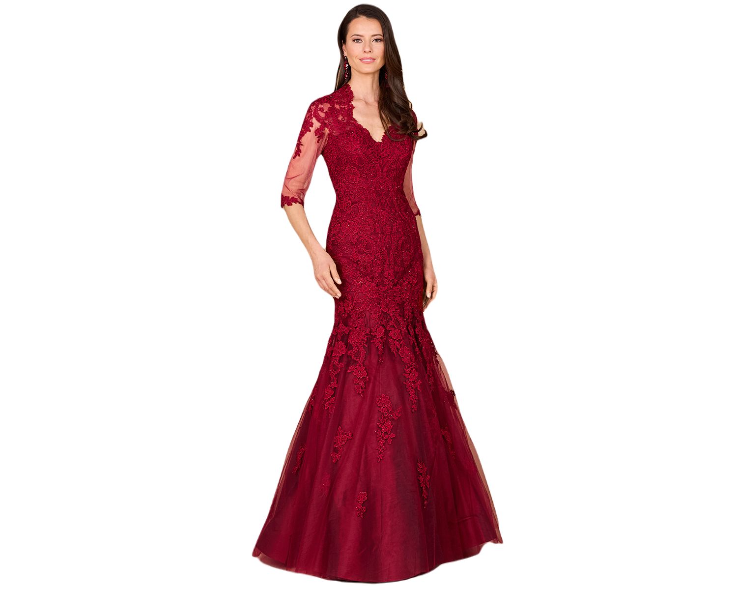 Women's Long Sleeve, Mermaid Lace Gown