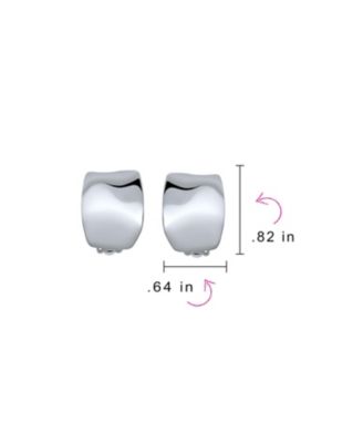 Geometric Hammered Dome Half Hoop Clip-On Earrings For Non-Pierced Ears