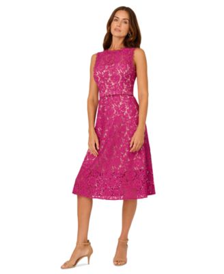 Women's Sleeveless Lace Midi Dress