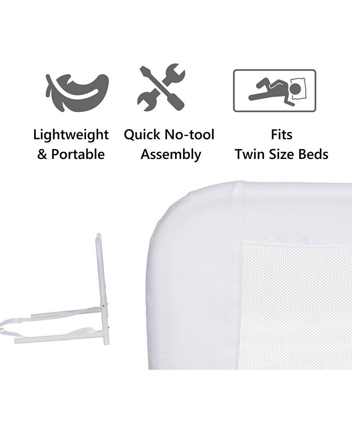 Dream On Me Lightweight Mesh Security Adjustable Bed Rail Double Pack - White - NO SIZE
