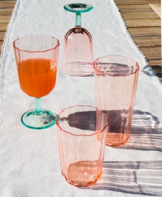 Vines Etch Jumbo Glasses, Set of 6