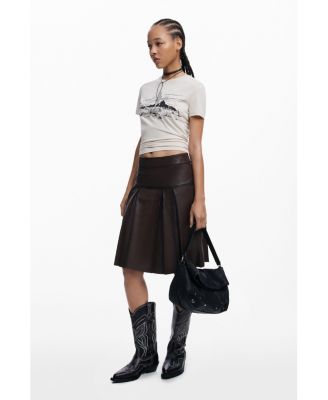 Women's Medium embroidered faux leather bag