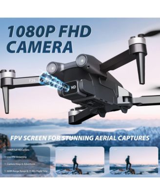 F25 Foldable Drone – 1080p FHD Camera - FAA-Exempt - FPV Screen, GPS, Smart Modes, Brushless Motors, Travel Case Compact Drone for Beginners
