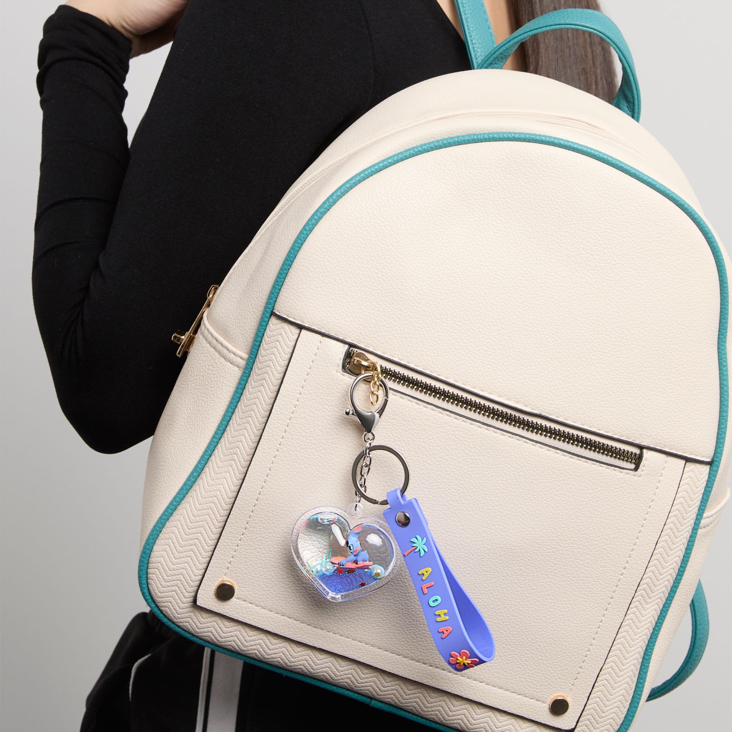 Брелок Disney Stitch Liquid Keychain - Official Heart Bag (Blue / One Size) — фото 6