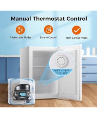 3.0 Cu Ft Upright Mini Freezer — Adjustable Thermostat, Removable Shelves, Reversible Door — Ideal for Bedrooms, Homes, Dorms, Apartments