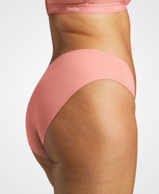 Women's Stretch Laser-Cut Mid-Rise Organic Cotton No-Show Bikini