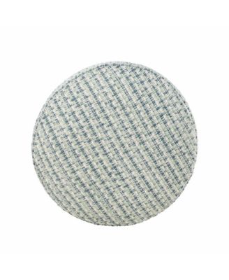Round Geometric Polyester Pouf Ottoman for Indoor and Outdoor Seating