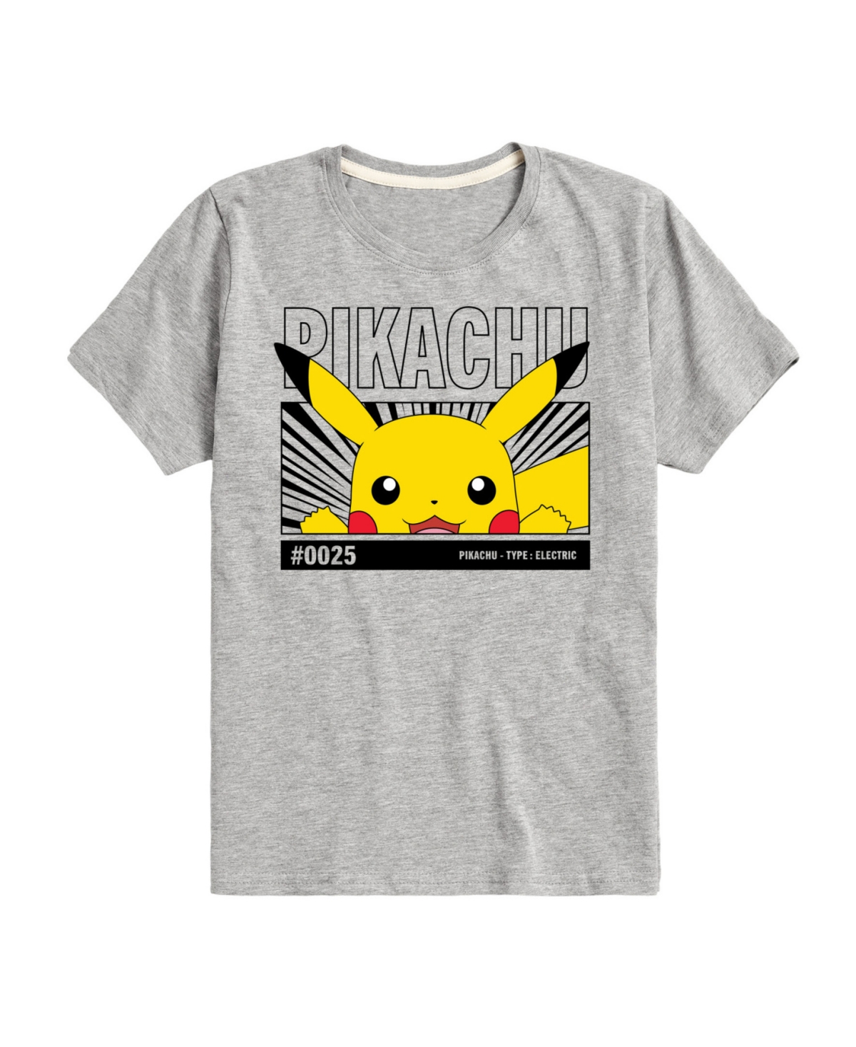 Hybrid Big Boys Pokemon Pikahu Graphic T-shirt In Gray