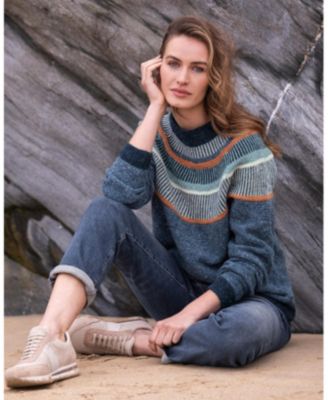 Women's Statement Stripe Donegal Wool Sweater