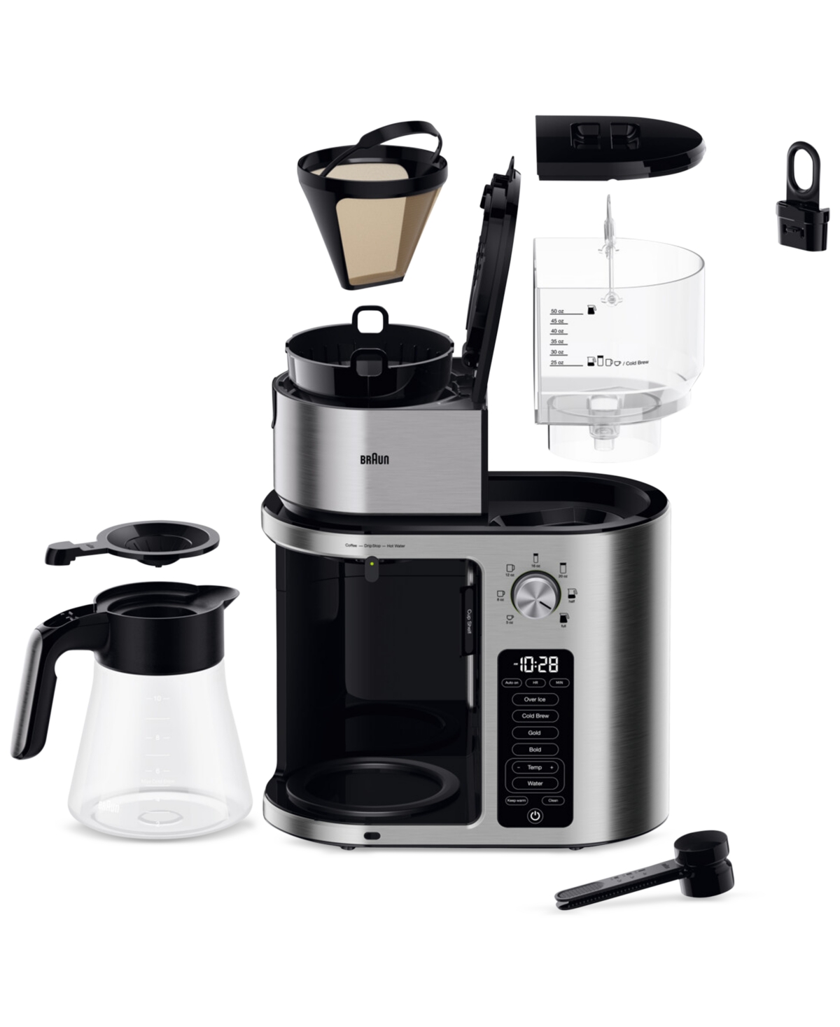 Braun Multiserve Plus 10-cup Pod-free Drip Coffee Maker, Kf9370si