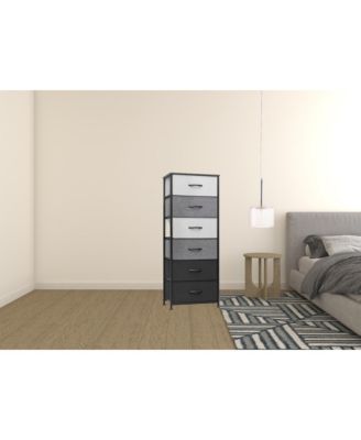 Steel and Fabric Six-Drawer Chest for Bedroom Closet and Home Storage