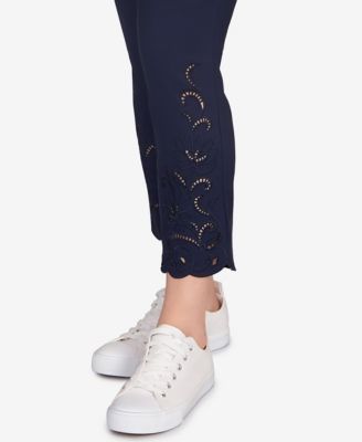 Petite Embroidered Ankle Pants