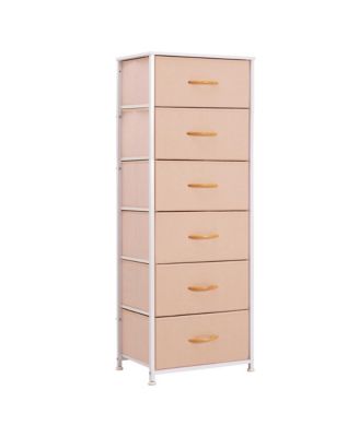 Steel and Fabric Six-Drawer Chest for Bedroom Closet and Home Storage