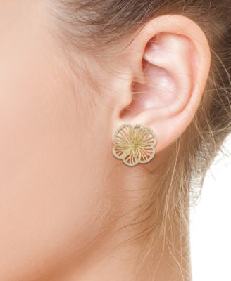 EFFY&reg; Diamond Openwork Flower Stud Earrings (5/8 ct. t.w.) in 14k Gold