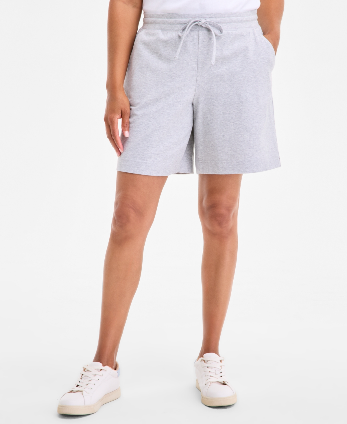 STYLE & CO WOMEN'S MID RISE SWEATPANT SHORTS, CREATED FOR MACY'S 