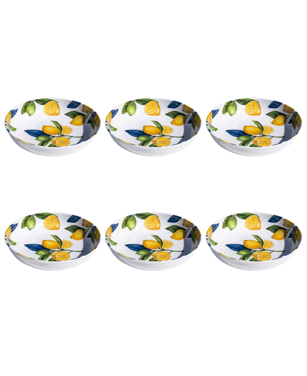 Lemon Orchard 6-Pc. Low Bowls, Service For 6 - Yellow