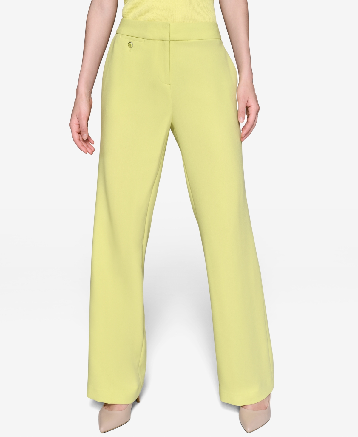 Karl Lagerfeld Women's Full Straight-leg Mid-rise Pants