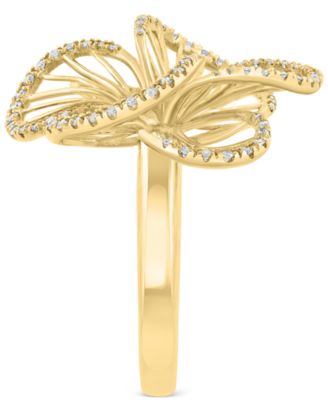 EFFY&reg; Diamond Border Openwork Flower Statement Ring (3/8 ct. t.w.) in 14k Gold