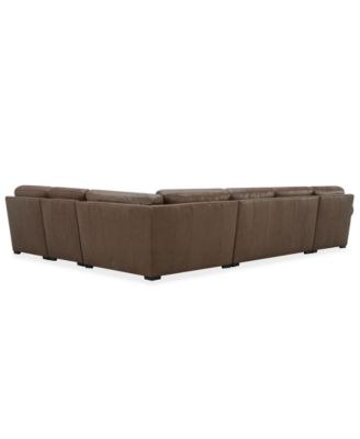 Radley Roll Arm 152" 5-Pc. Leather Wedge Corner Chaise Sectional, Exclusively at Macy's