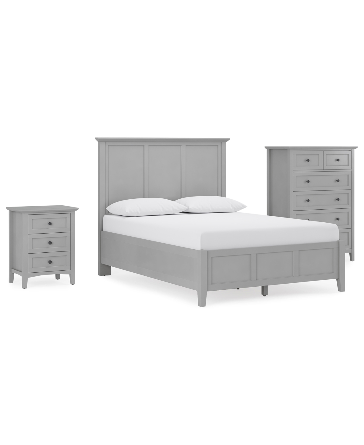 Macy's Hedworth Full 3-pc. Set (bed, Chest & Nightstand) In Grey