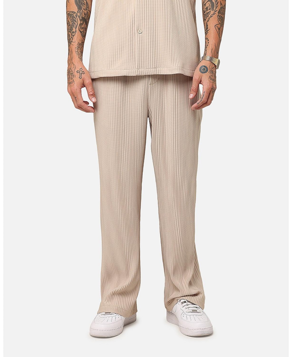Men's Pleated Pants - Tan
