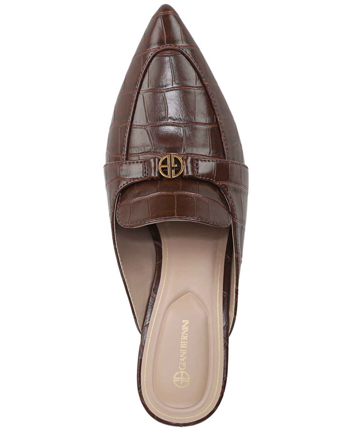 Giani Bernini Women's Britaa Croco Kitten Heel Mules, Created For Macy's In Brown
