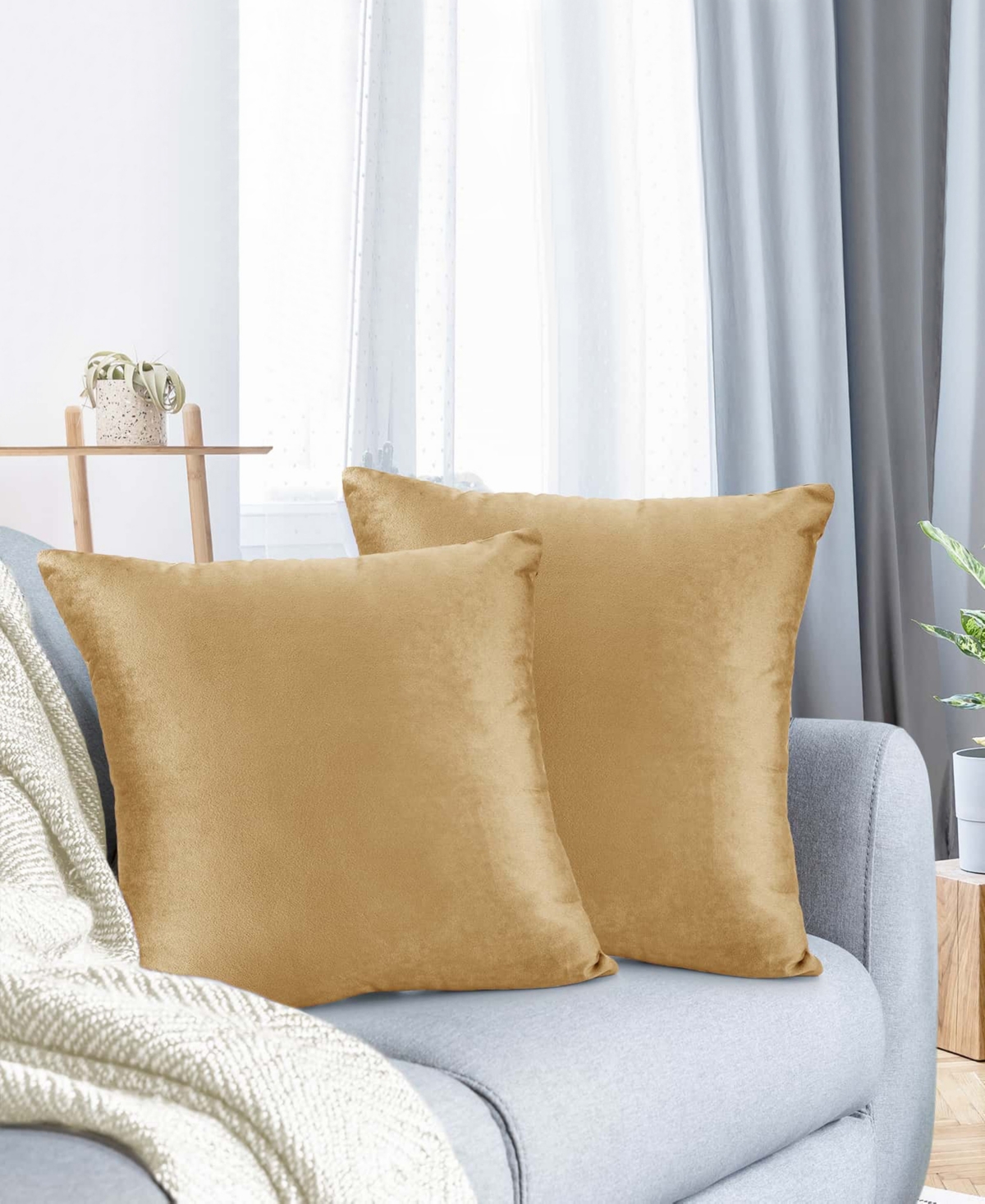 Nestl Elegant Velvet Removeable Cover 2-pack Decorative Pillows, 16" X 16"