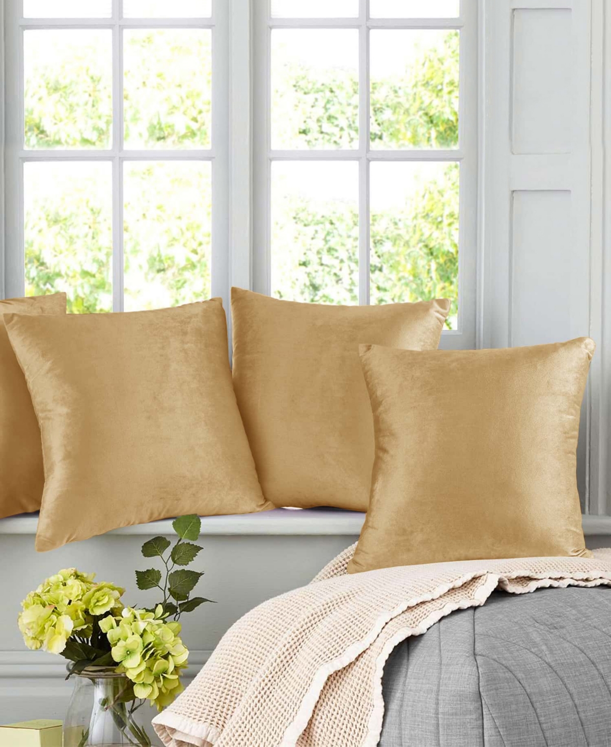 Nestl Elegant Velvet Removeable Cover 2-pack Decorative Pillows, 18" X 18"