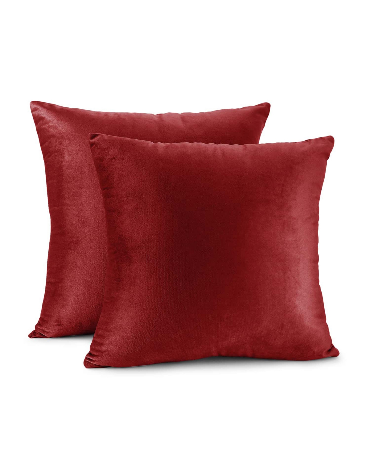 Nestl Elegant 2-pack Velvet Decorative Throw Pillows With Removeable Covers, 26" X 26" In Cherry Red
