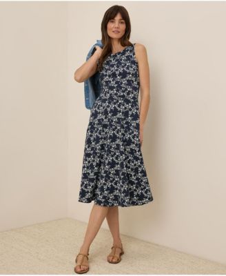 Women's Organic Cotton Fit & Flare Keyhole Back Dress