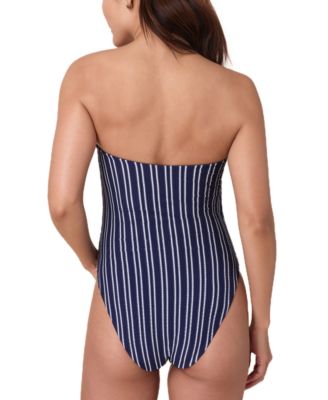Women's The Kauai Strapless Nautical Stripe One-Piece Swimsuit