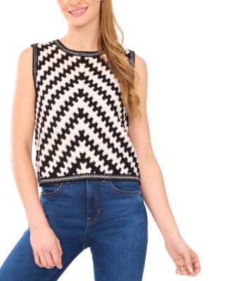 CeCe - Women's Crochet Sweater Tank Top
