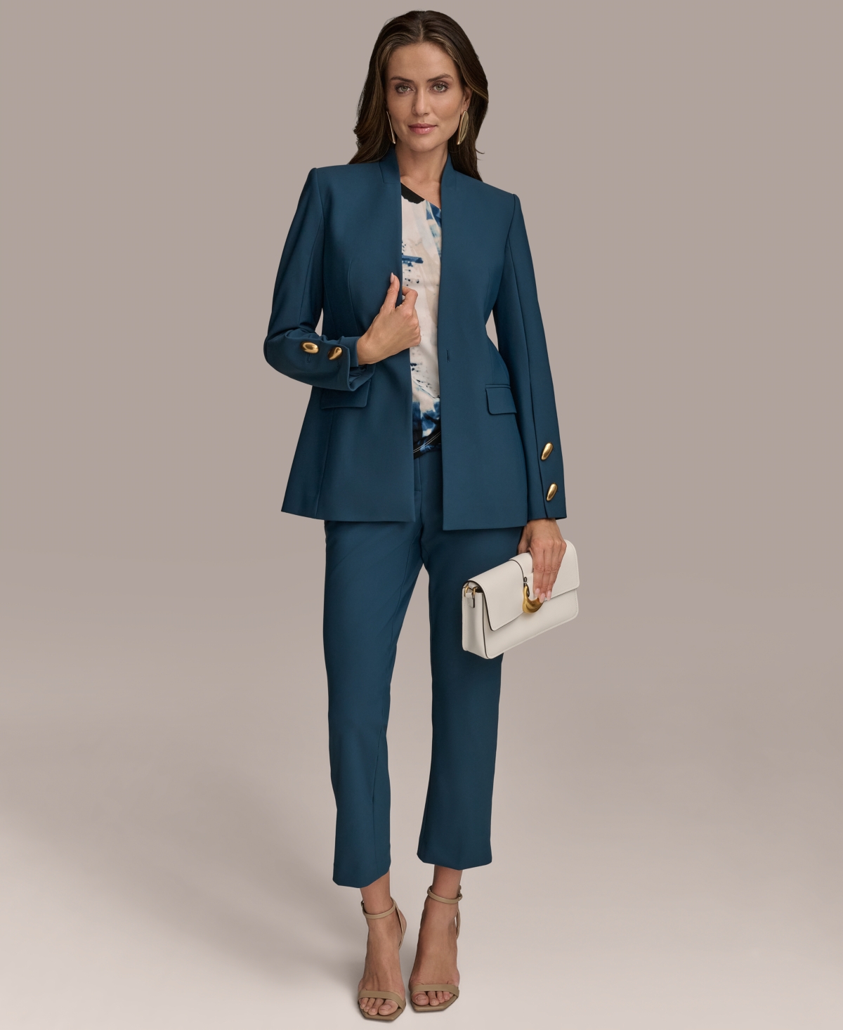 Donna Karan Women's Button-sleeve Blazer, Regular & Petite