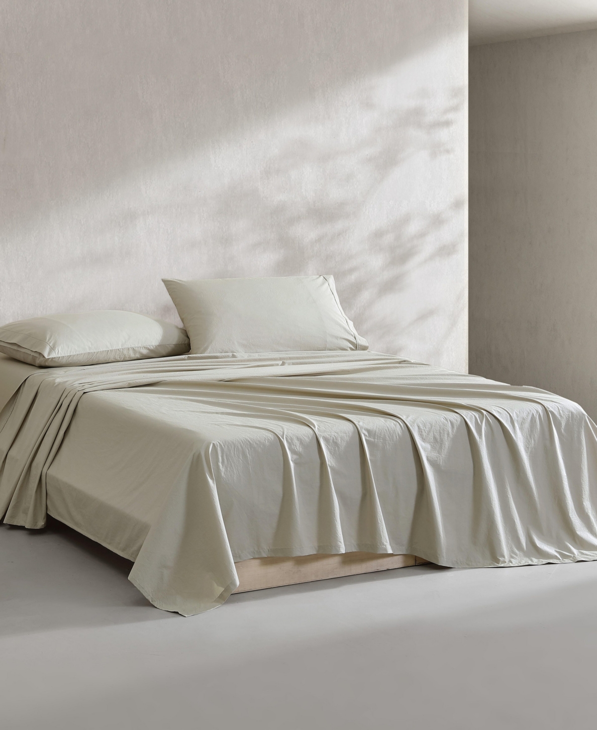 Closeout! Calvin Klein Washed Cotton Percale 4-Pc. Sheet Set
