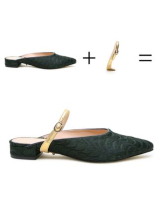 Women's Groovy Green Twiggy Customizable Point Slides