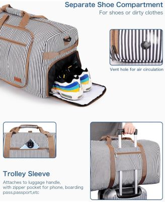 120L Foldable Collapsible Travel Duffle Bag for Men and Women with Shoe Compartment