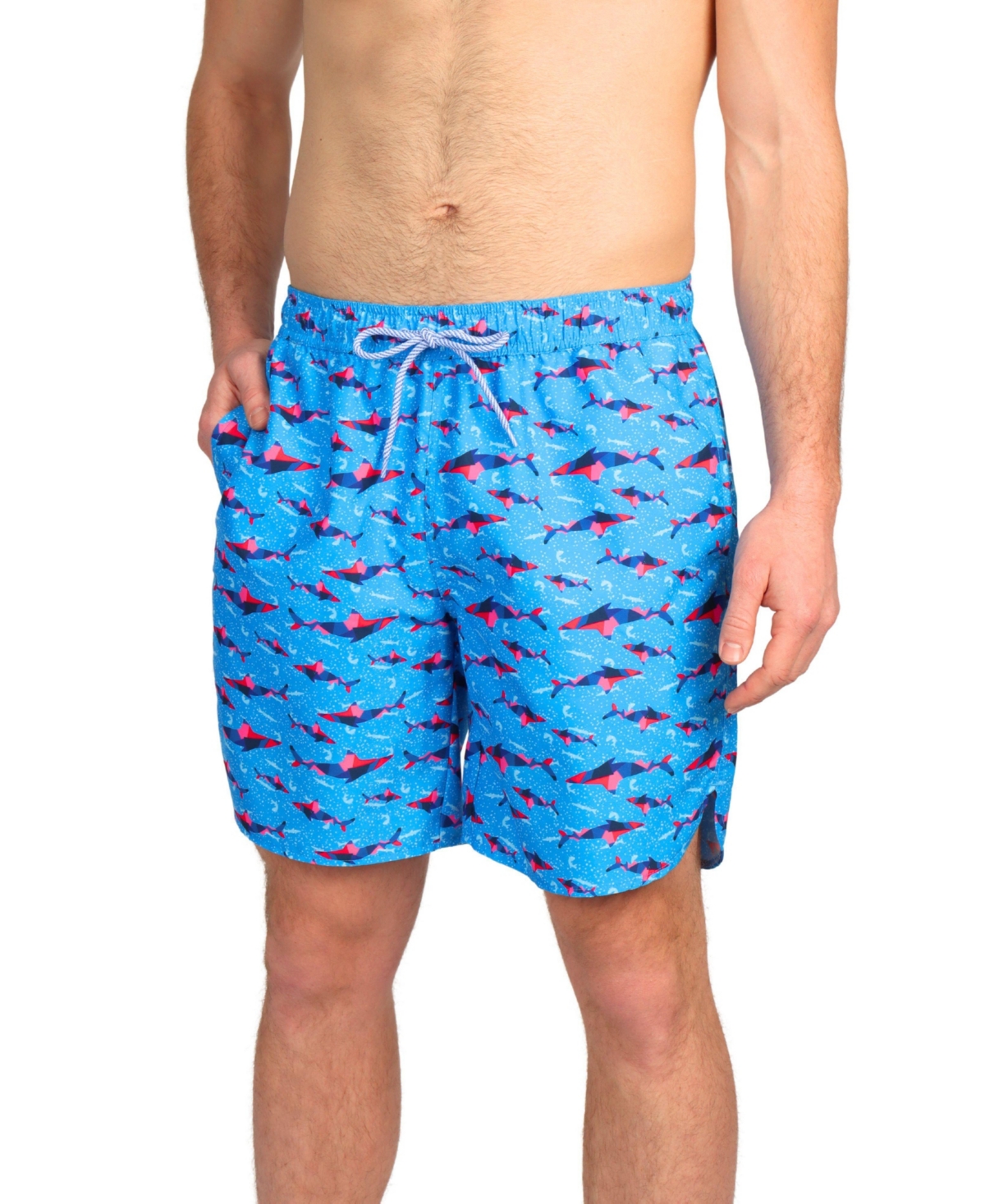 Men's Abstract Sharks Swim Shorts - Blue