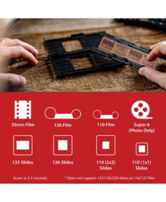 25MP Film Scanner with Large 5" Display & HDMI, Long Tray Slide Film Holders