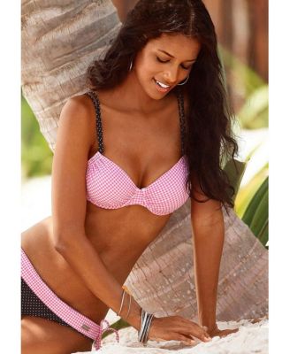 Women's Gingham Underwire Bikini Swimsuit Top Bra Sizing