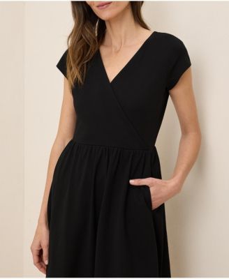 Women's Organic Cotton Fit & Flare Crossover Dress