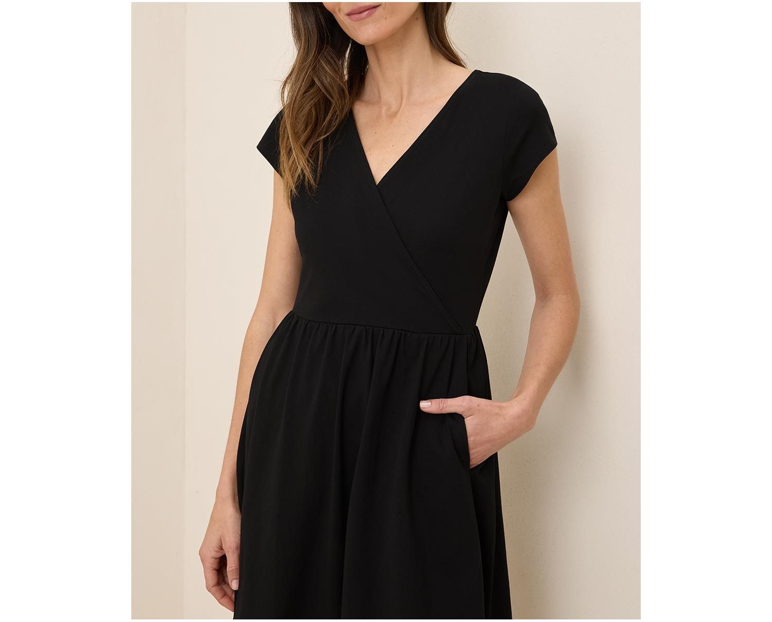 Women's Fit & Flare Crossover Dress Made With Organic Cotton