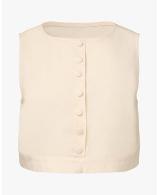 Women's Boxy Linen Boatneck Top