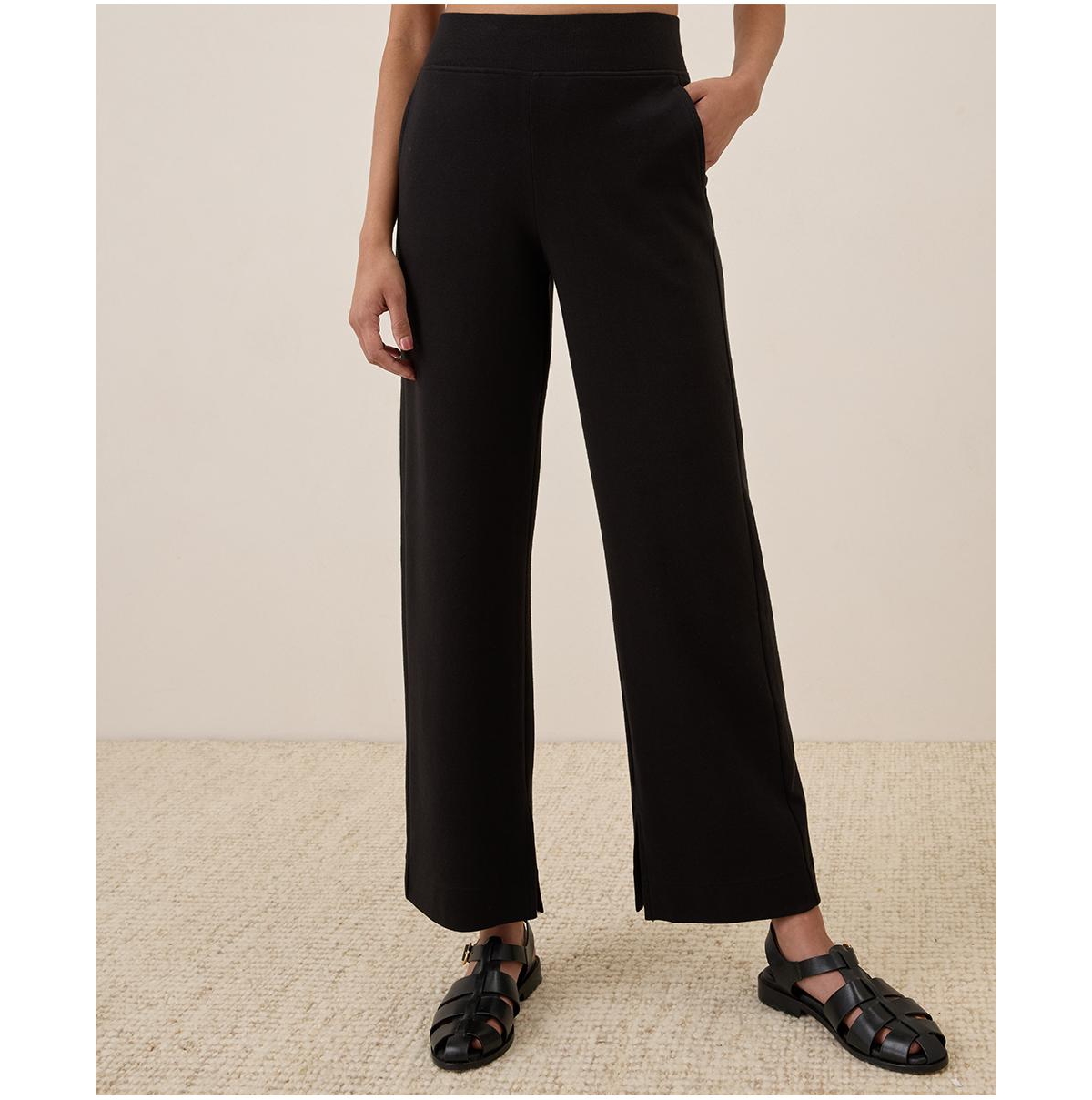 Women's Organic Cotton Airplane Wide Leg Pant - 26" Inseam - Castor grey