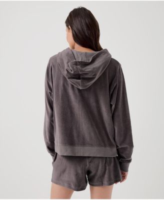 Women's Organic Cotton Velour Zip Hoodie