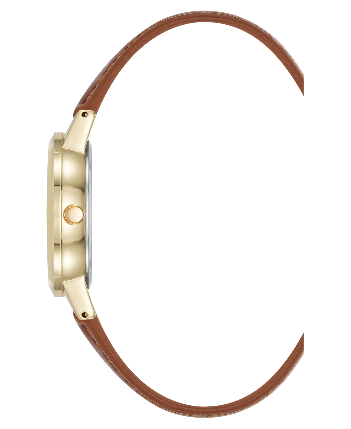 Shop Anne Klein Women's Quartz Casual Brown Polyurethane Leather And Gold-tone Metal Alloy Boyfriend Watch, 34mm In Brown,gold-tone