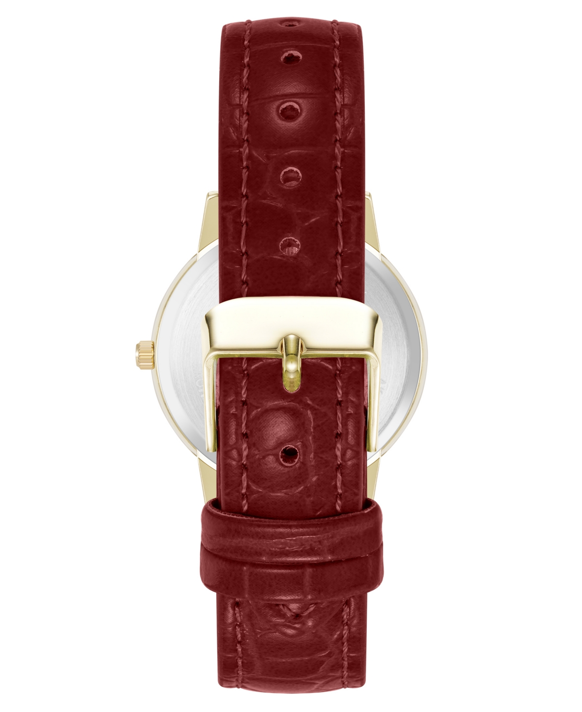 Anne Klein Women's Quartz Casual Red Polyurethane Leather And Gold-tone Metal Alloy Boyfriend Watch, 34mm