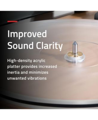 Reference HiFi Turntable Record Player with Nagaoka MP-110 Cartridge and Anti-Vibration Wood Isolation Base