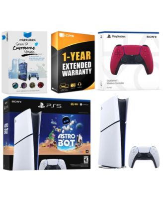 PlayStation 5 Slim Digital PS5 Astro Bot Bundle with Controller, MightySkins Voucher and 1 Year Extended Warranty